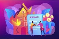 Fire insurance concept vector illustration.